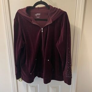 Style & company Cozy Comfy Warm Burgundy Bling sweater, 1X